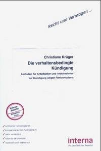 Die Verhaltensbedingte Kündigung Krüger Christiane Lesestoff
